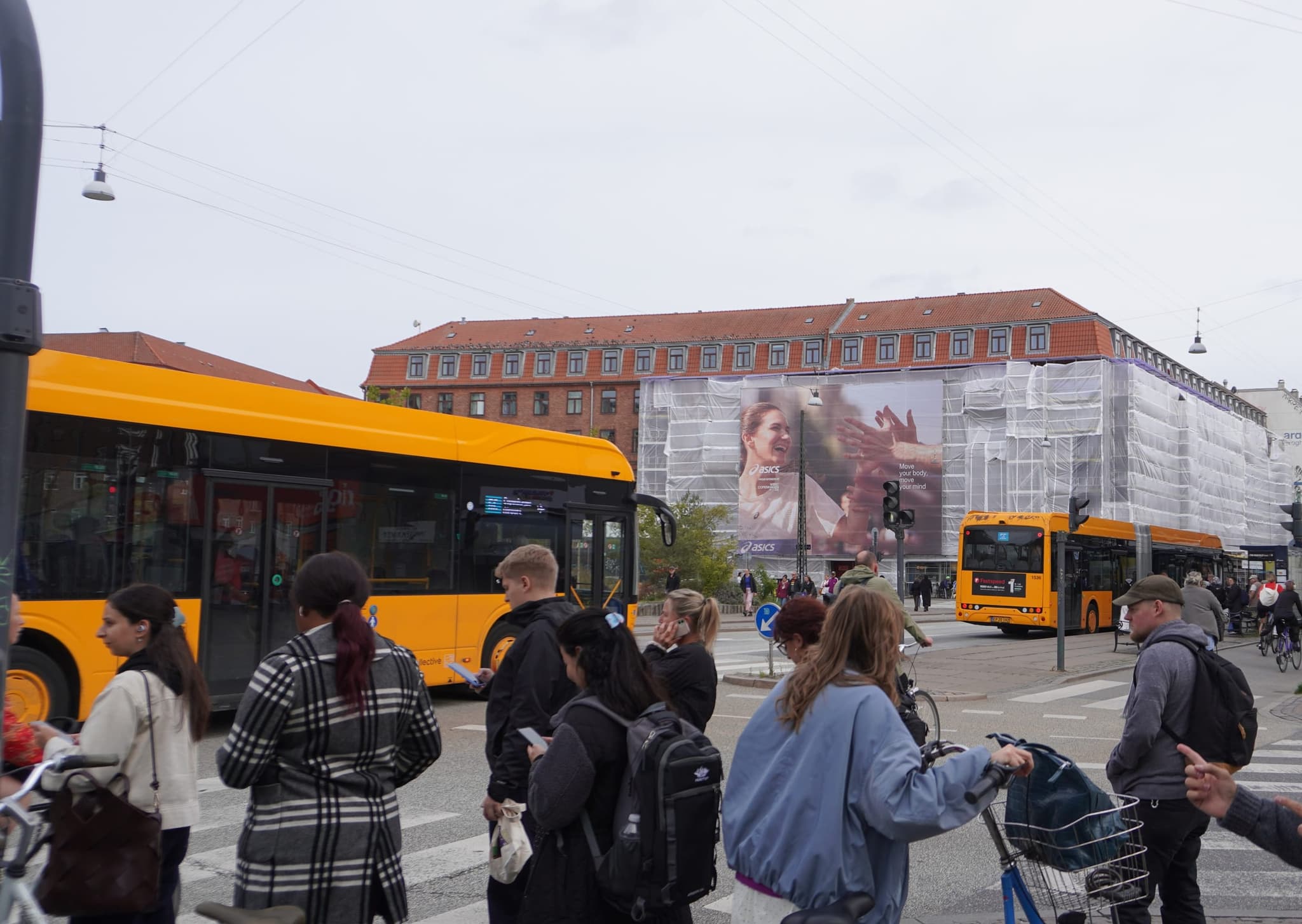 Scaffolding advertising at Nørrebro St.