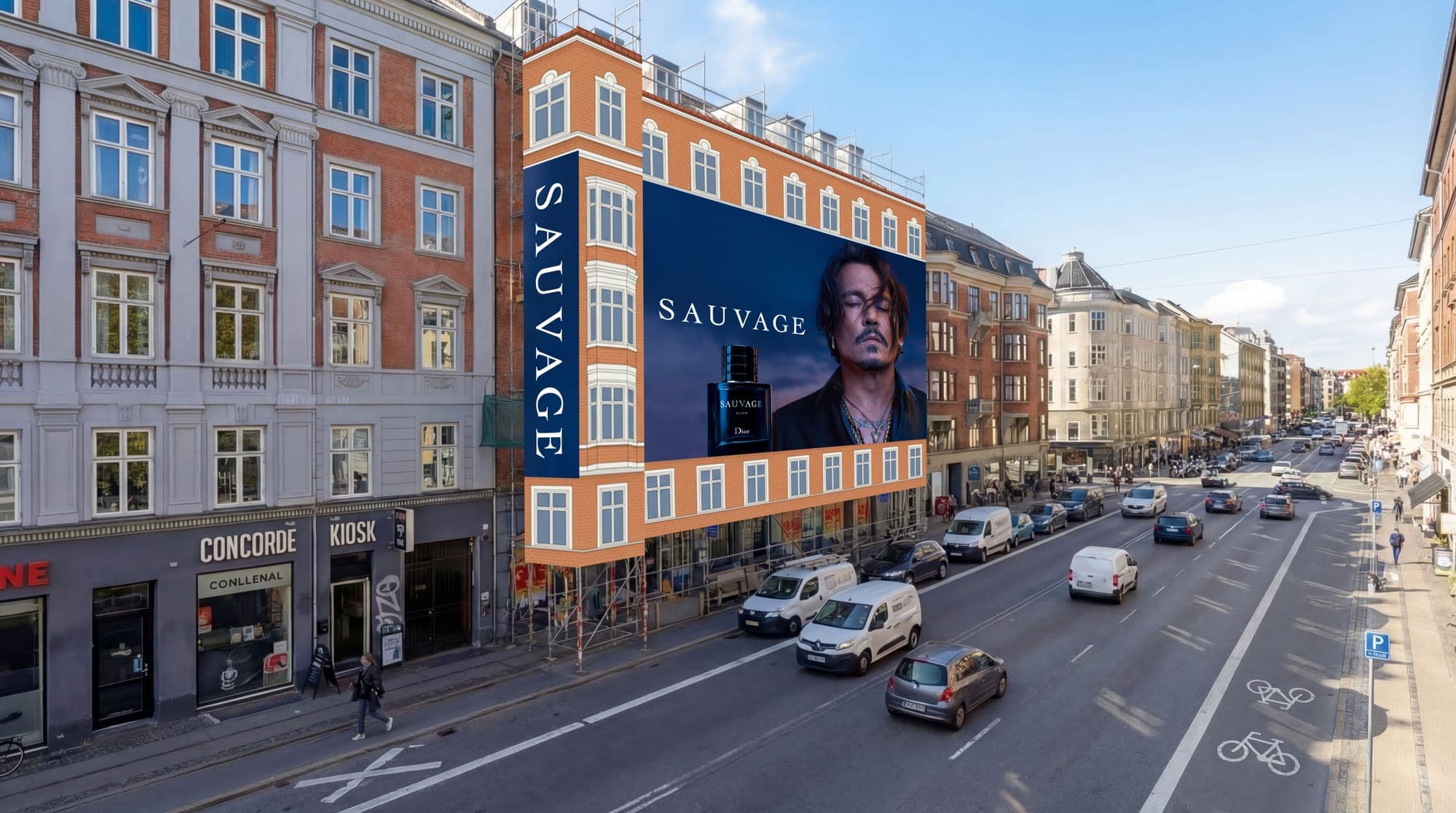 Stilladsreklamer i København